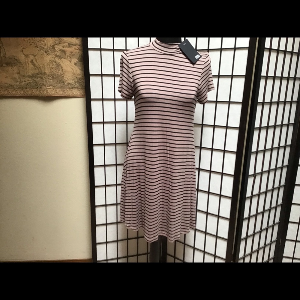 Rebel Sugar Taupe & Black T-Shirt Dress